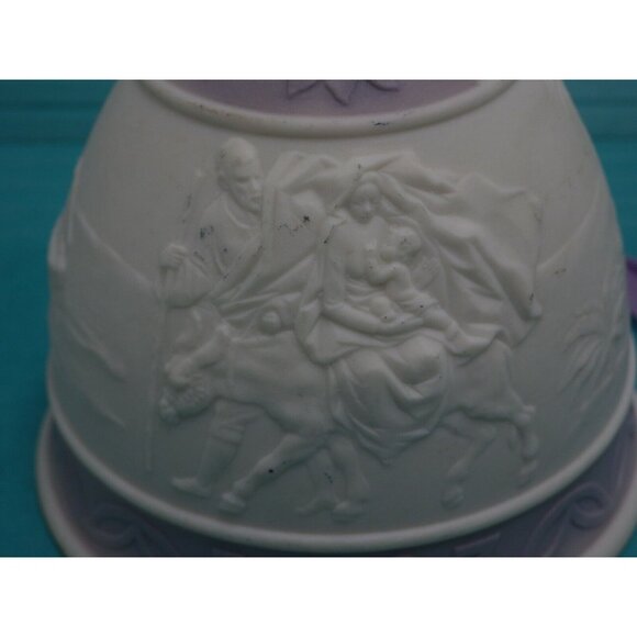 Lladro 1993 Christmas Bell Ornament Baby Jesus White Lavender - Picture 4 of 11